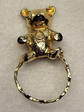 Vintage Dotti Jewelry Canada Gold-toned Teddy Bear Brooch / Pin